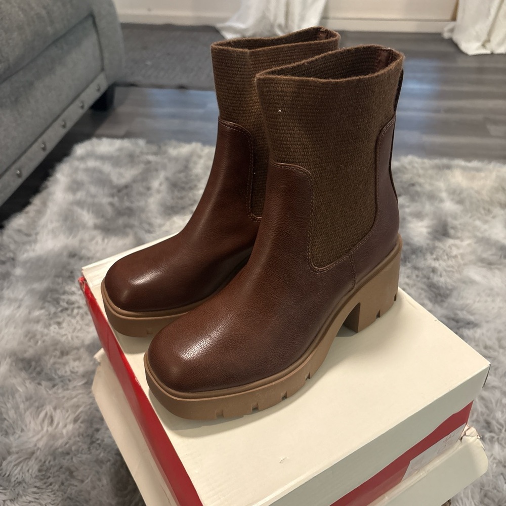 Brown Leather Ankle Boots